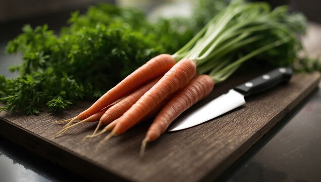 Carrots sliced with knife, healthy vegetable preparation