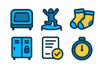 Dynamic activities and playful items captured in a vibrant design showcasing fun elements for children and fitness enthusiasts