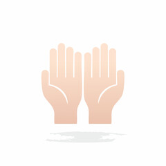 Obraz premium Stylized open hands with palms facing upward symbolizing prayer, giving, offering, and receiving