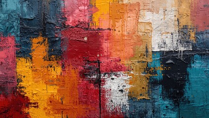 Fototapeta premium Abstract pattern artwork featuring a blend of textured colors, suitable as a background for artistic layouts