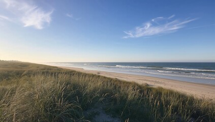 November beach scene with sand and natural coastline beauty