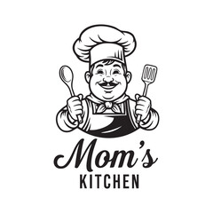 Wholesome chef illustration for family restaurant and culinary brand design