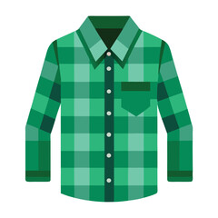 Green Plaid Long Sleeve Shirt Icon Stylish Apparel Fashionable Garment