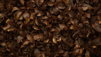 Brown autumn leaf texture backdrop with natural golden hues