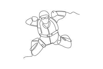 Simple continuous line drawing of all about paragliding activity. simple line, creativity designer. Vector, Designer.