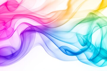 Obraz premium Colorful Smoke Trails on White - Abstract featuring vibrant, swirling smoke trails in rainbow colors against a clean, white background
