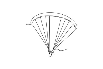 Simple continuous line drawing of all about paragliding activity. simple line, creativity designer. Vector, Designer.