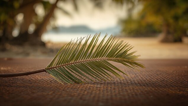 Coconut palm brush resting on a rusty floor, highlighting potential maintenance concerns