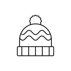 Winter Hat Vector Icon Illustration On Isolated Background.	