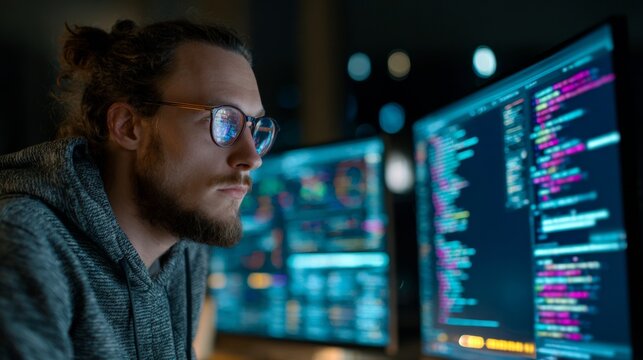 Bright ideas breeding in a modern studio. Ai dashboards. Dynamic web design process in an engaging studio setting. Tech visualization. Cyber metrics.