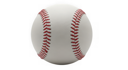 Baseball with red stitching, isolated, ready for play, american sport