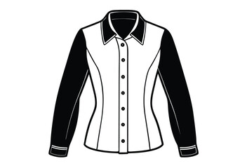 Elegant black and white long sleeved shirt design for women