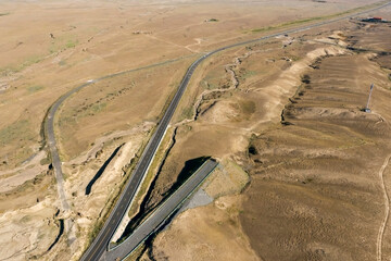 Deserts, mountains and hills in Xinjiang, Asia
