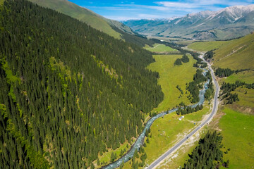 The mountain scenery of Xinjiang, China in Asia