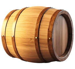 oak barrels for fermenting wine and liquor on isolated background