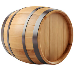 wooden wine barrel, Oak whisky barrels, beer isolated background.