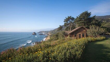 A charming seaside retreat along a scenic highway in a coastal region, ideal for relaxation