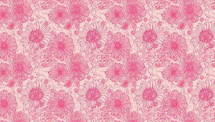 Stylish Continuous Flower Design in 2D