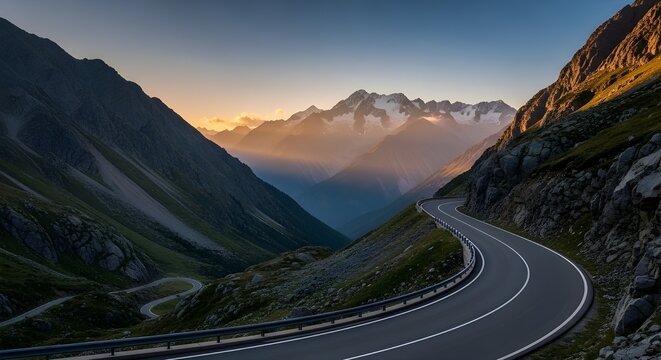 sunset in the mountains