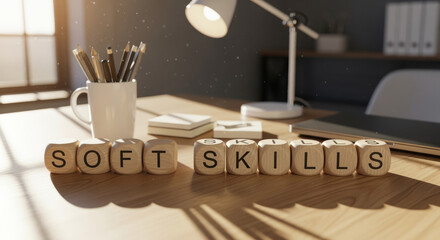Soft Skills Development on Office Desk with Natural Lighting