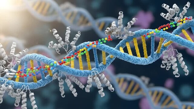 Delving into the intricacies of DNA replication, depicting molecular interactions
