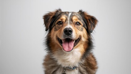 Fototapeta premium Lovely dogs posed in a studio environment with a simple background, showcasing companionship