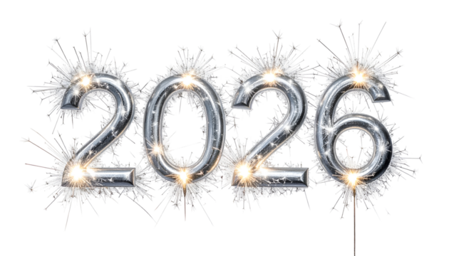 Year 2026 Celebration: Sparklers light up the year 2026, creating a radiant and festive atmosphere, symbolizing hope and new beginnings.
