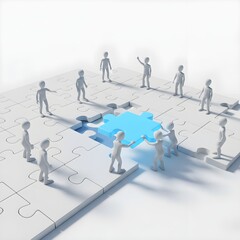 Teamwork and Collaboration Puzzle Concept
