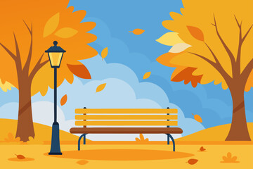 bench in autumn park