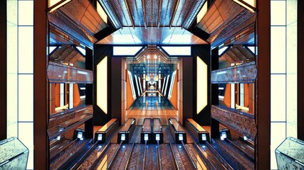 Seamless tunnel vj loop screensaver with vibrant lighting and dynamic visuals