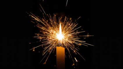 Bengal fire, a New Year sparkler candle with a vibrant glow, festive celebration ambiance