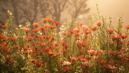 A bright assortment of colorful flowers, showcasing the beauty of nature's palette, seasonal change