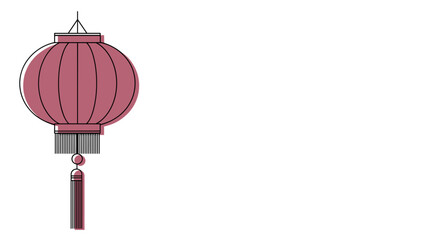 Obraz premium Pink decorative lantern in minimalist style representing lunar new year line art 