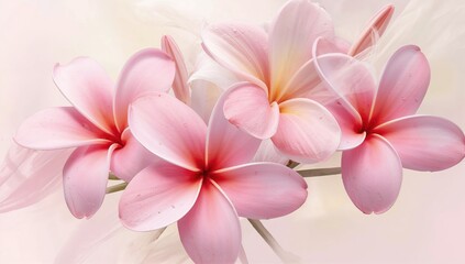 Obraz premium Delicate Scent of Pink Frangipani Blossoms