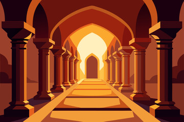 arches of the mosque in cordoba spain