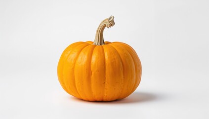 Obraz premium Butternut squash on a white backdrop, health benefits, autumn season