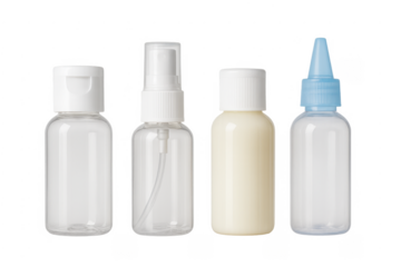 Travel size plastic bottles for cosmetics toiletries
