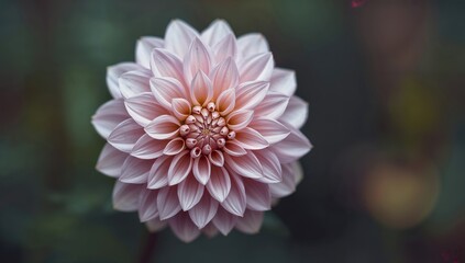 Delicate dahlia flower in full bloom, showcasing intricate petal textures, floral observation