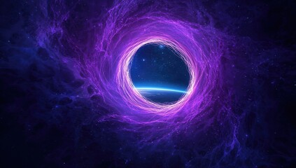 Cosmic tunnel with vibrant light patterns, a backdrop for science fiction themes