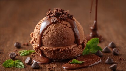 Homemade chocolate frozen dessert, indulgent treat with high sugar content