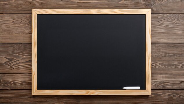 Modern wooden frame with blackboard texture, ideal for educational graphics and layout design