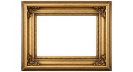 Ornate gold picture frame with classic design and rich texture