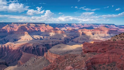 Colorful landscape of the Grand Canyon, showcasing seasonal change