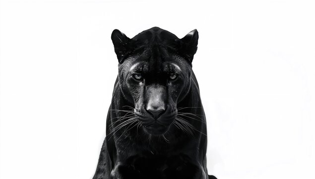 Black and white image of a sorrowful panther conveys a sense of loss for wildlife