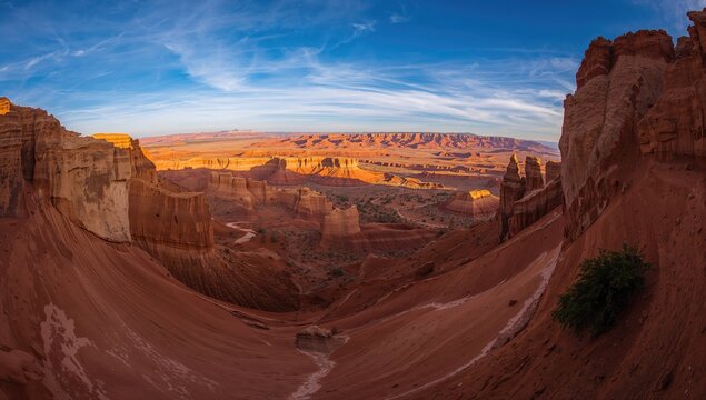 A wide-angle view of the stunning slot canyon with vibrant rock formations - Powered by Adobe