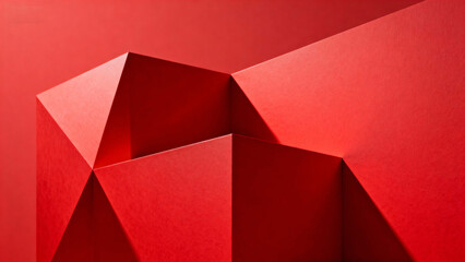 Red geometric abstract shapes