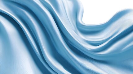 Obraz premium Flowing curves of light blue satin fabric undulate across a bright background