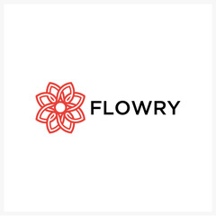 Geometric Flower Logo Design with Intertwined Petals and Modern Typography for Business