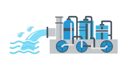 Obraz premium Advanced Industrial Factory Wastewater Discharge Illustration: Manufacturing Pollution, Chemical Plant Effluent, Environmental Impact, Water Contamination Control