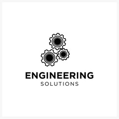 Engineering Solutions Gears Logo Design for Mechanical Innovation
